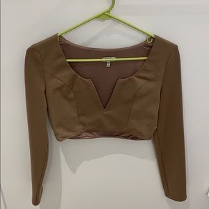 Olive Tobi Long Sleeve Crop Top